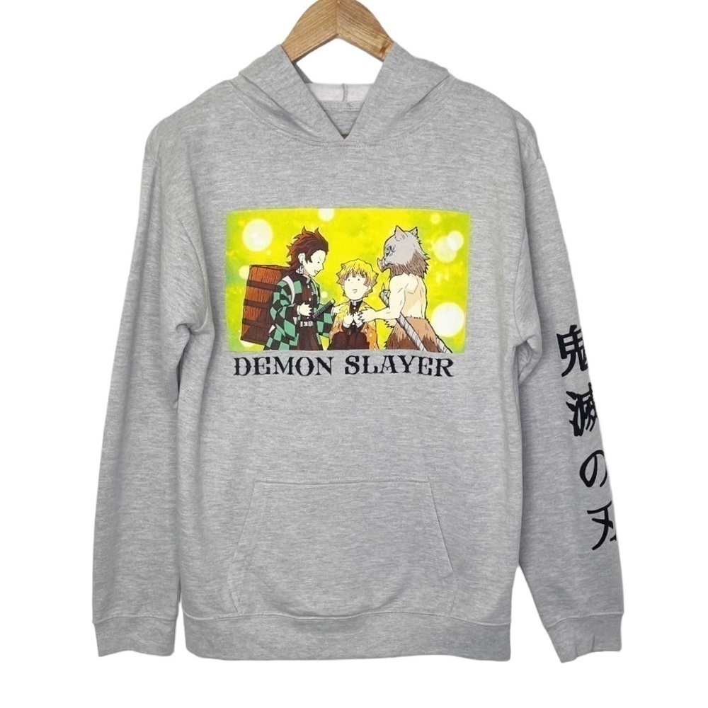Hot Topic Demon Slayer Kimetsu No Yaiba‎ Trio Hoodie Gray NWT